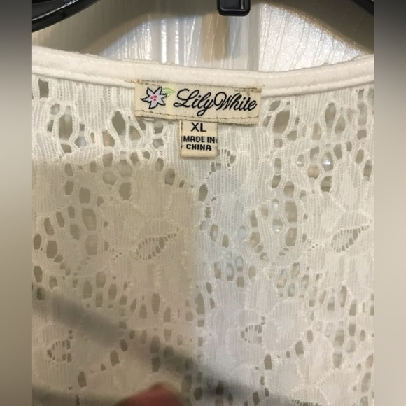 Lily White size  XL white vegan leather tank scoop neck full lace back versatile - Picture 8 of 15